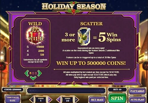 Описание Wild и Scatter в онлайн слоте Holiday Season