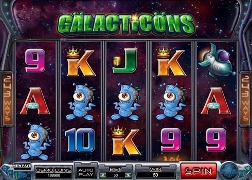 Выигрышная комбинация символов в слоте Galacticons